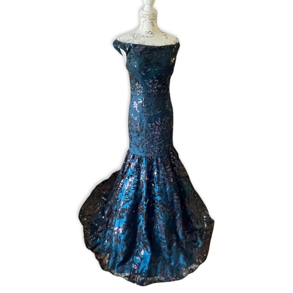 Tiffany TEAL MULTI COLOR MERMAID GOWN